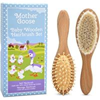 Los mejores  - Yellodoor Juego de regalo de cepillo de pelo de Bebé de Madera Natural en bolsa con Cordón de Algodón Con Caja de…